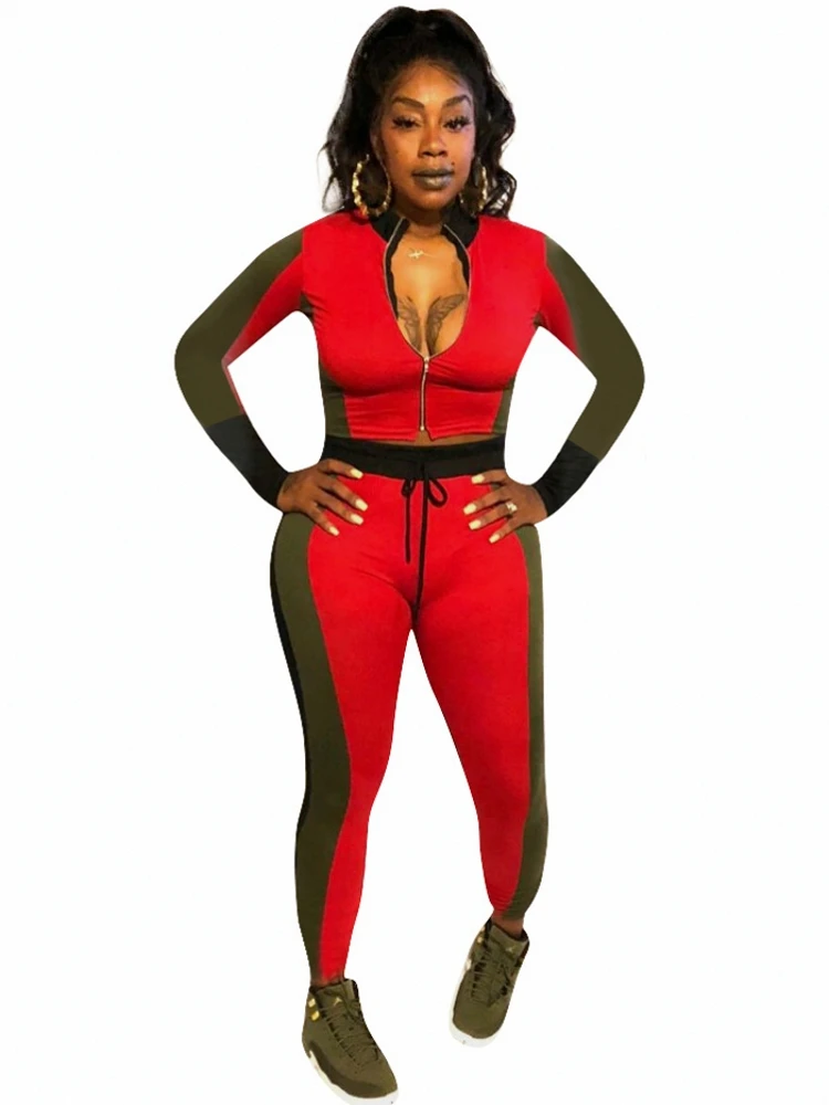 

2 Piece Women Set Long Sleeve O-Neck Top And Pants Suits Spring Summer Matching Sets Sportswear Sports Outfits Streetwear