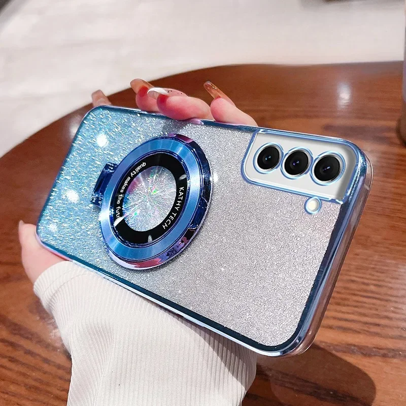 Чехол-подставка с градиентным блеском для Samsung Galaxy S23FE S24 S22 S21 S20 S10 Plus Note 20 Ultra 10 9 A06