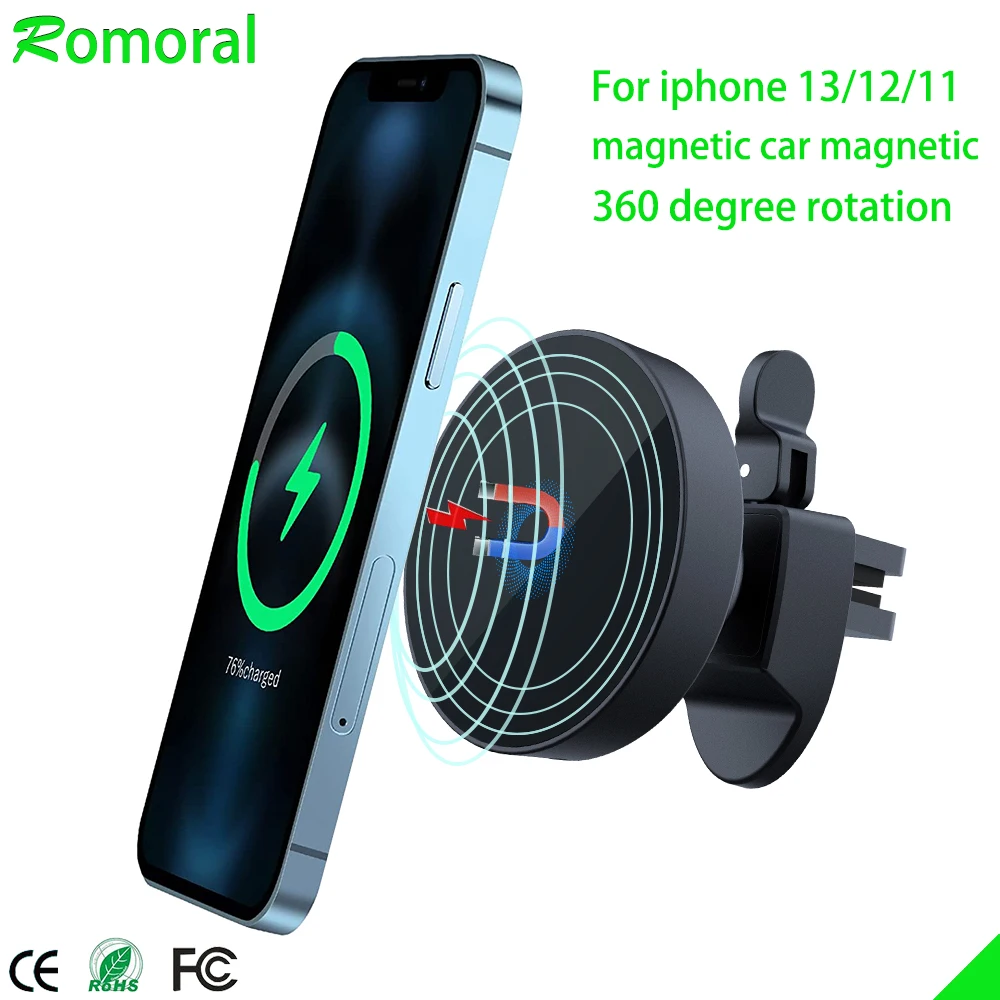 

15W Qi Car Wireless Charger for iPhone 13 12 Magnetic Car Wireless Charger Fast Charge For iPhone 13 Pro Max Phone Holder