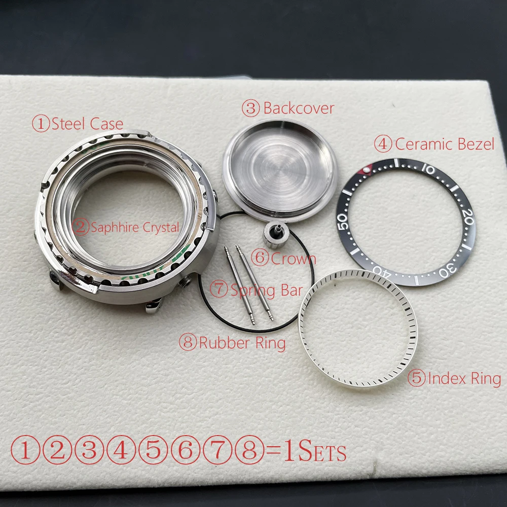 Роскошный чехол для часов Seiko Tuna сапфировый кристалл твердый стальной корпус с