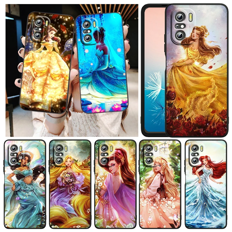 

Disney Princess Art Style For Xiaomi Redmi K40 Gaming K30 9i 9T 9A 9C 9 8A 8 GO S2 6 6A 5A 5 Pro Prime Capa Black Phone Case