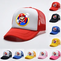 20 colors cartoon game super mario peaked cap mesh breathable shade hat cosplay flat travel outdoor sun casual hip hop hat gifts