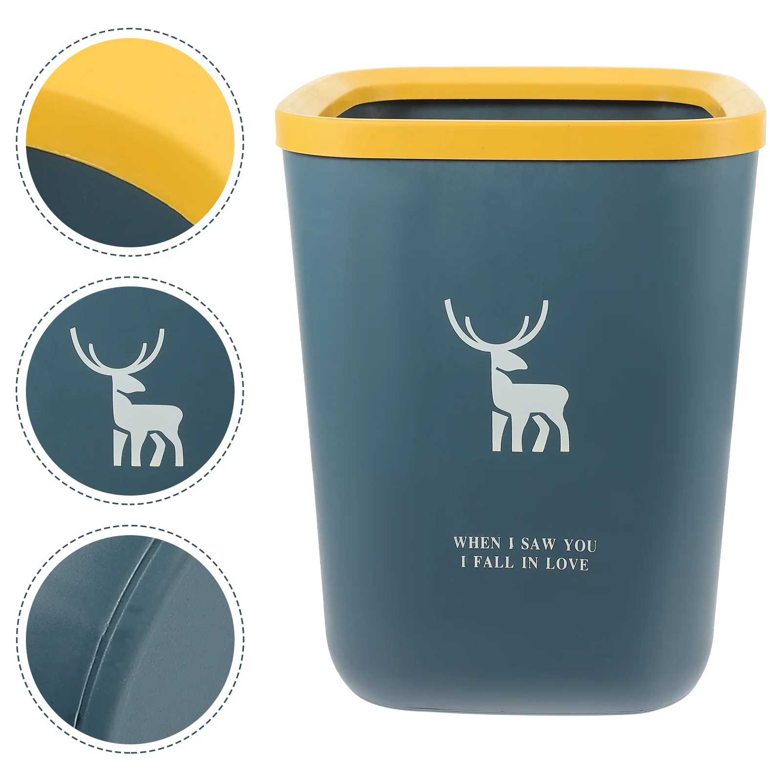 

Roomer Trash Can Plastic Rubbish Simple Bathroom Bedroom Garbage Waste Bucket Bin