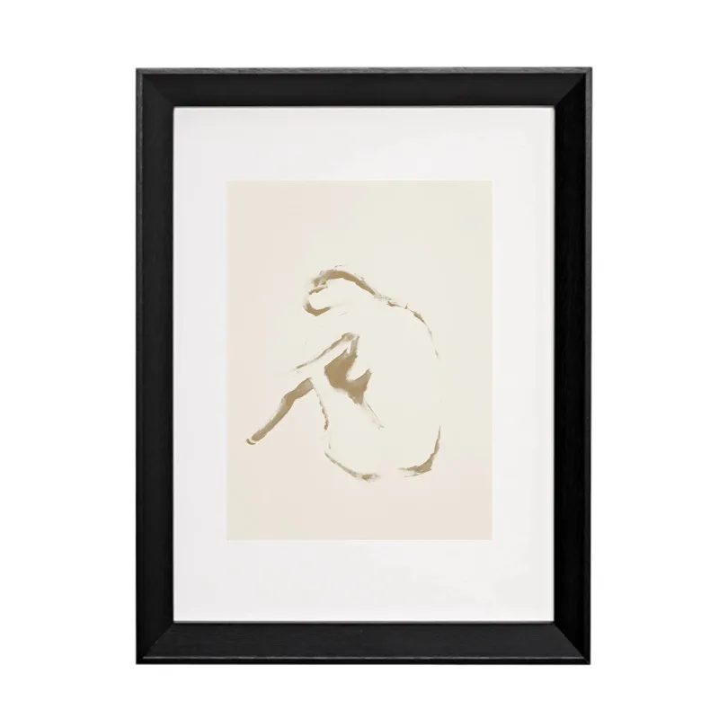 

Modern Simple Painting Frame Eco-friendly Wood Black 23x32cm with White Mat and Polished Plexiglass Prints Silk Custom Poster