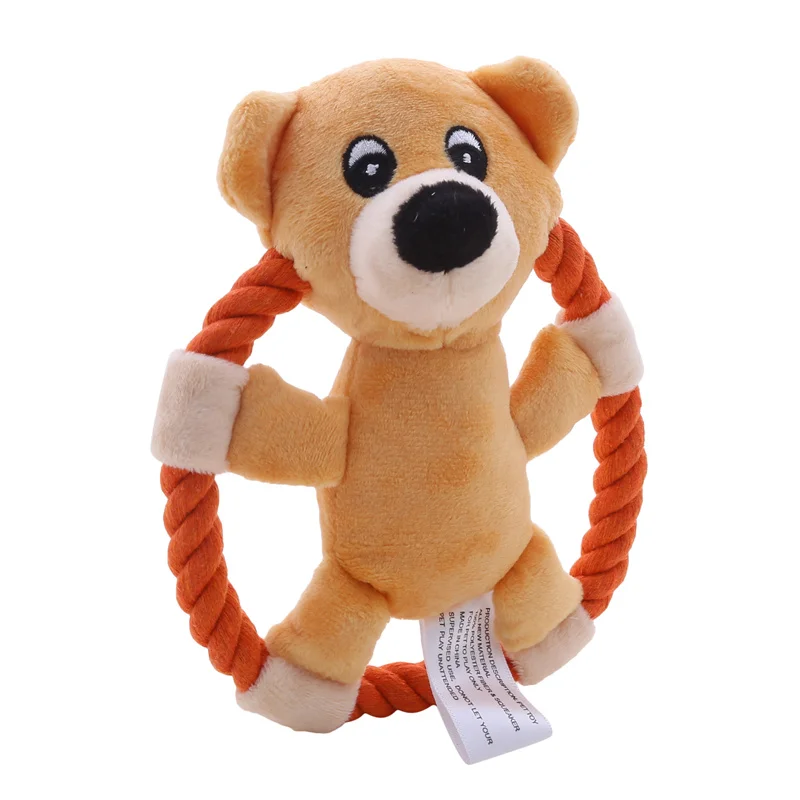 

Хлопковая веревка для домашних животных, игрушки для собак, мультяшная утка в форме свиньи, Маленькие Средние собаки, пищалка, жевательная т...