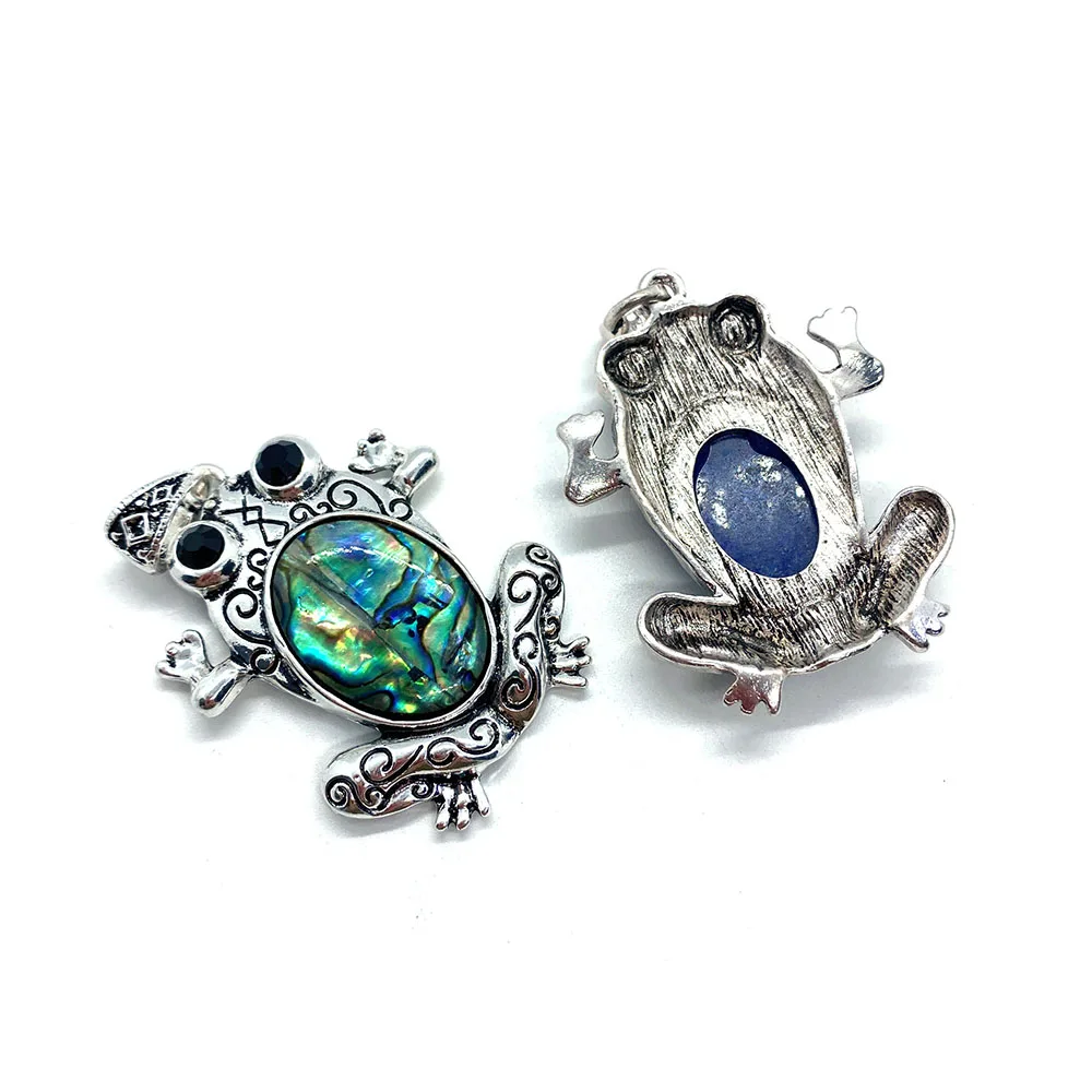 Изысканный кулон в виде лягушки из натуральной морской ракушки 38x50 мм