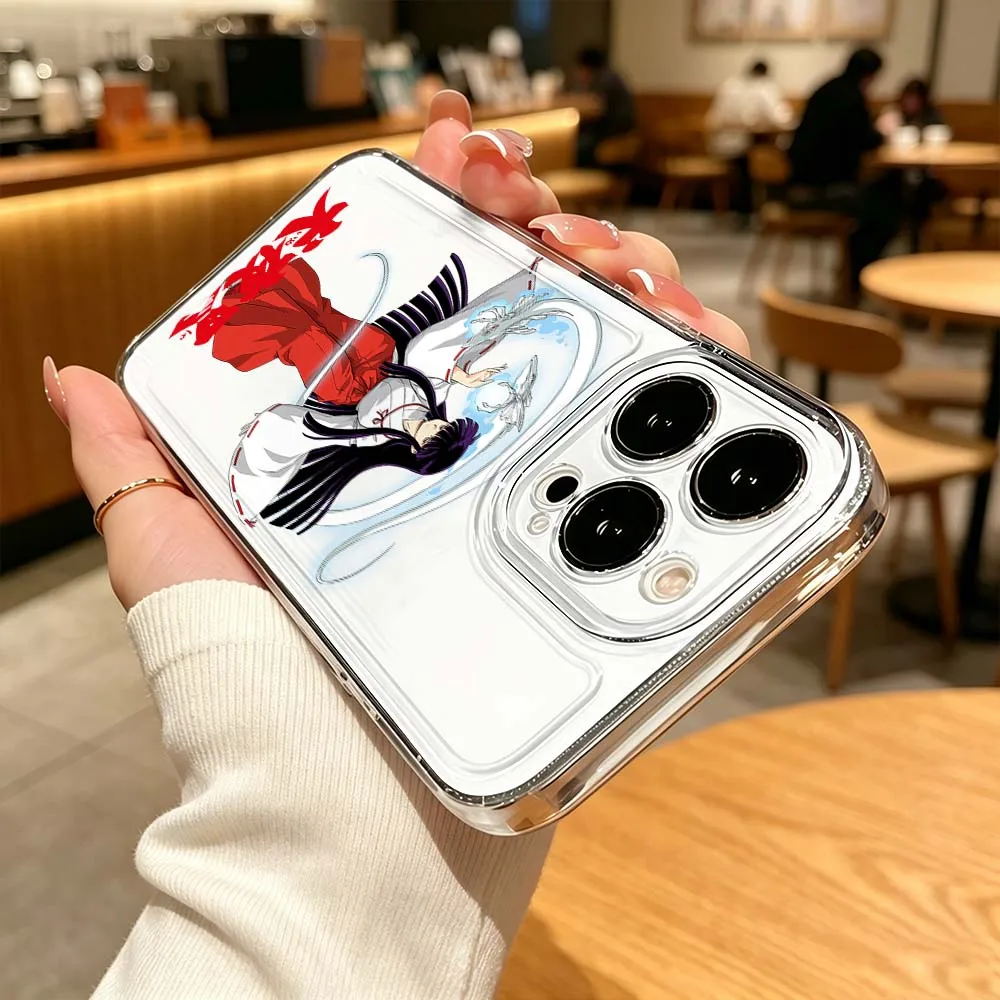 Фото Инуяша для Apple iPhone 17 16 15 14 13 12 11 Pro Plus Max Защитный прозрачный чехол для телефона №3