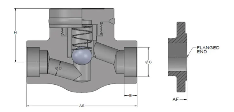 TKFM фланец из ковкого чугуна dn200 шаровой обратный клапан для сточных вод