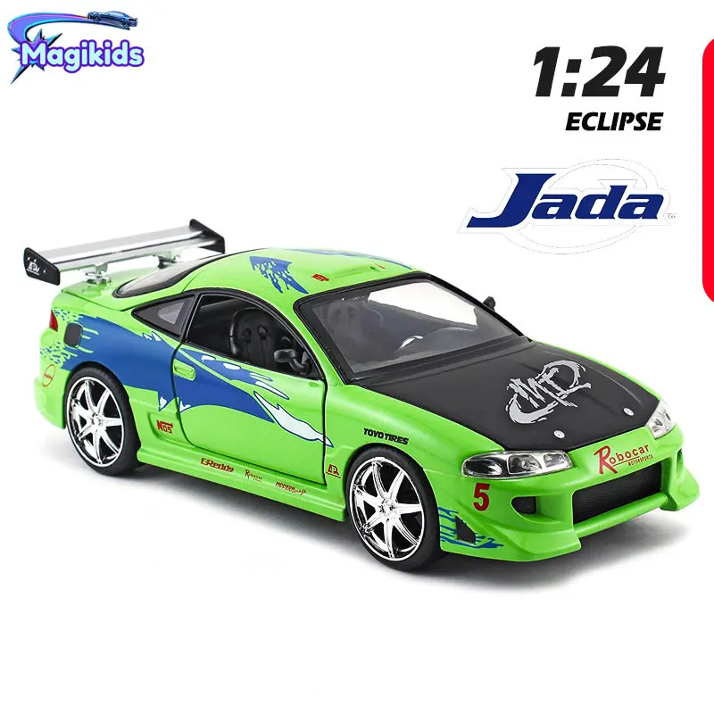 All 1:24 Fast and Furious Brian’s 1995 Mitsubishi Eclipse High Simulation Diecast Car Metal Alloy Model Car Gift Collection