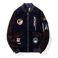 corduroy korean flight jacket mens autumn and winter baseball uniform embroidery mens jacket men bomber jacket winter coat