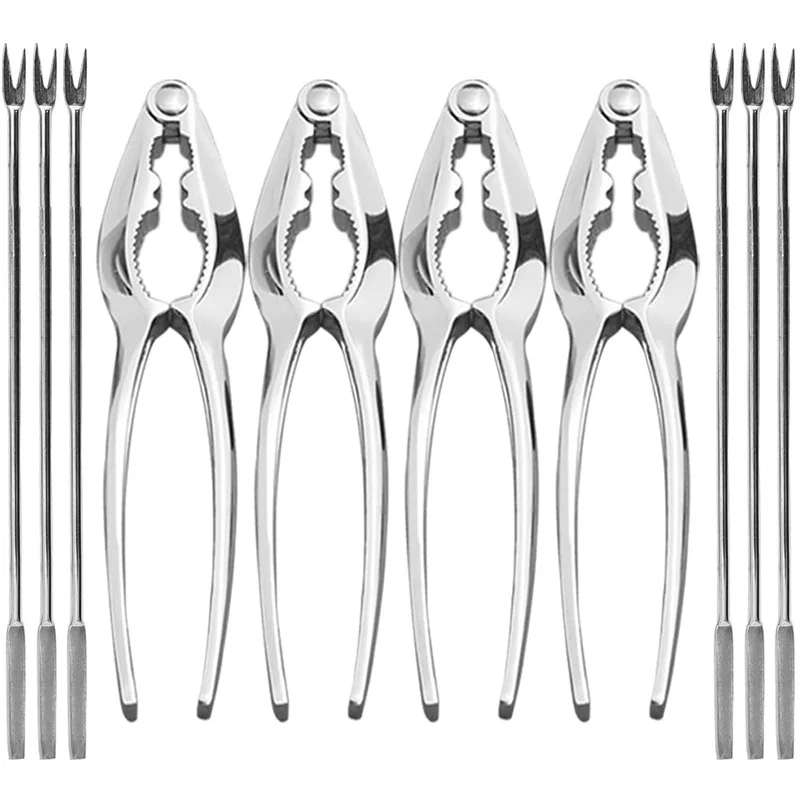 

HOT SALE Seafood Tools Set Nut Crackers Of 10 Pcs Seafood Opener Tool Set, 4 Pcs Crab Crackers And 6 Pcs Seafood Forks