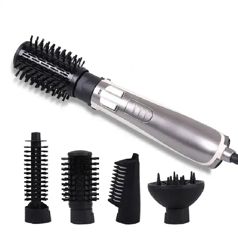 

Hair Dryer Brush with Interchangeable Brush Head Hair Straightener Hot Air Brush Set 5 in 1 Multifunction Hot Air Comb