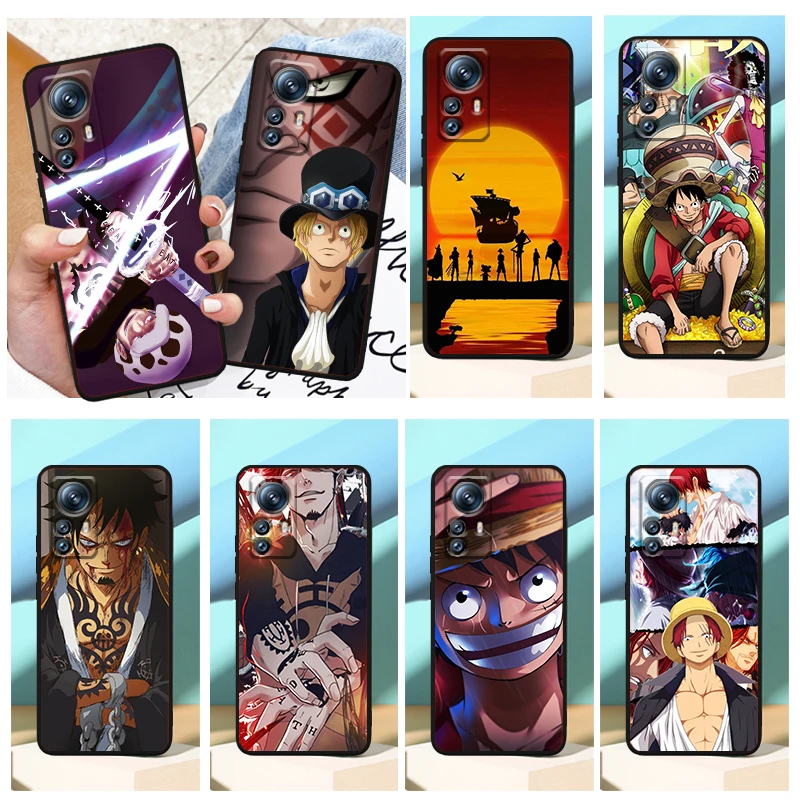 

Luffy Cartoon One Piece Phone Case For Xiaomi Mi 12X 12 11 11T 11i 10T 10 Pro Lite Ultra 5G 9T 9SE A3 4G Fundas Black Soft