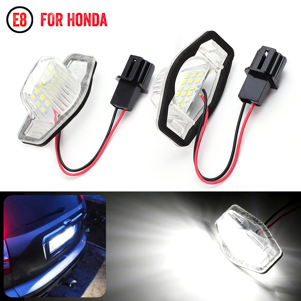 

Car 2pcs 18 LED Lamp Number License Plate Light for Honda Fit Jazz Odyssey Stream Insight CRV FRV HR-V Crosstour 5D DXY