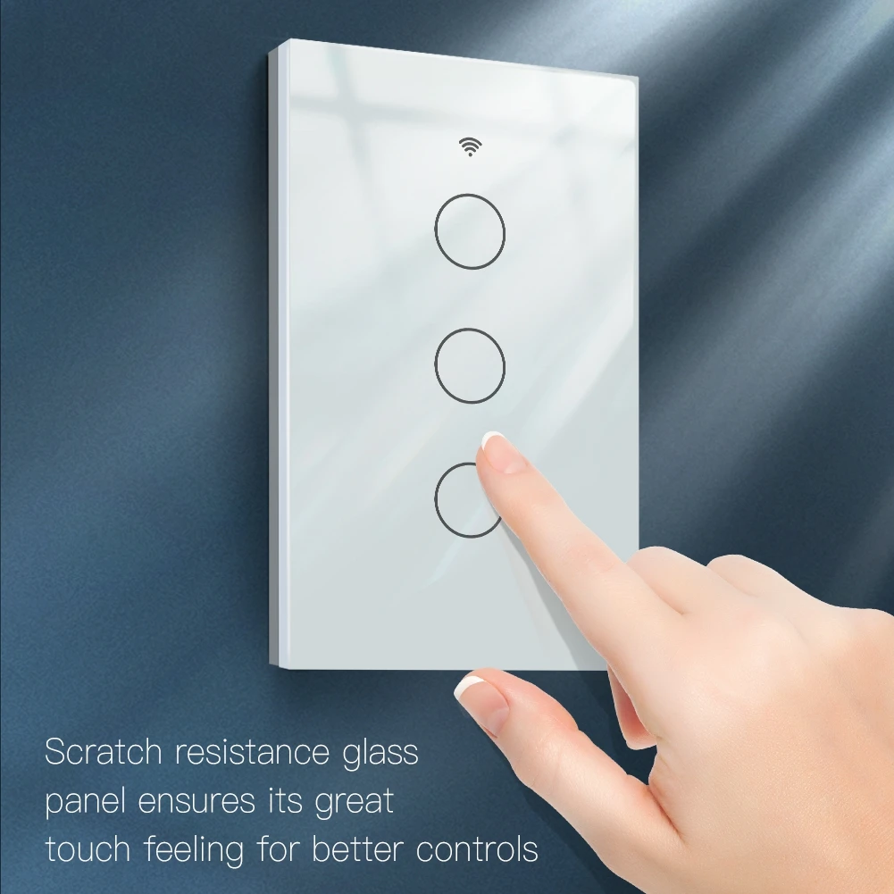 

US EU Bluetooth-compatible Smart Light Switch Glass Screen Touch Panel Tuya Smart Life App Control Works With Alexa Google Home