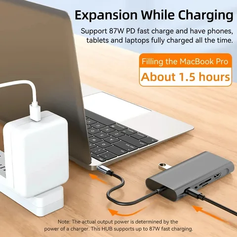 Док-станции 11-в-1 USB C HUB USB-концентраторы типа C до 4K HDMI USB 3.0 5 Гбит/с USB-разветвитель-адаптер для ПК, ноутбука Macbook
