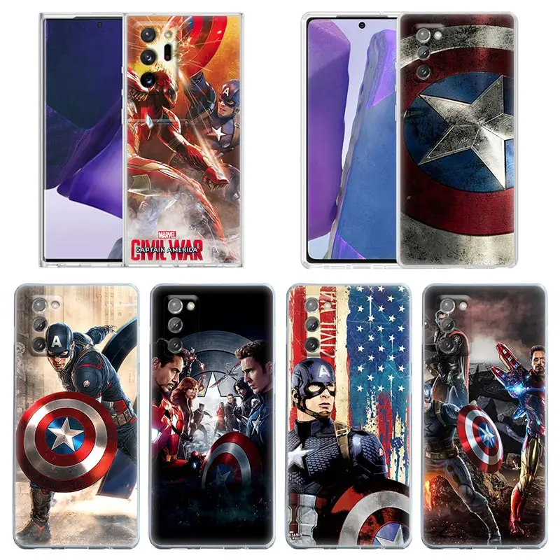 

Marvel Case For Samsung Galaxy Note 20 Ultra 5G 10 Lite Plus 8 9 A70 A50 A01 A02 A30 Clear Cases Cover Civil War Captain America