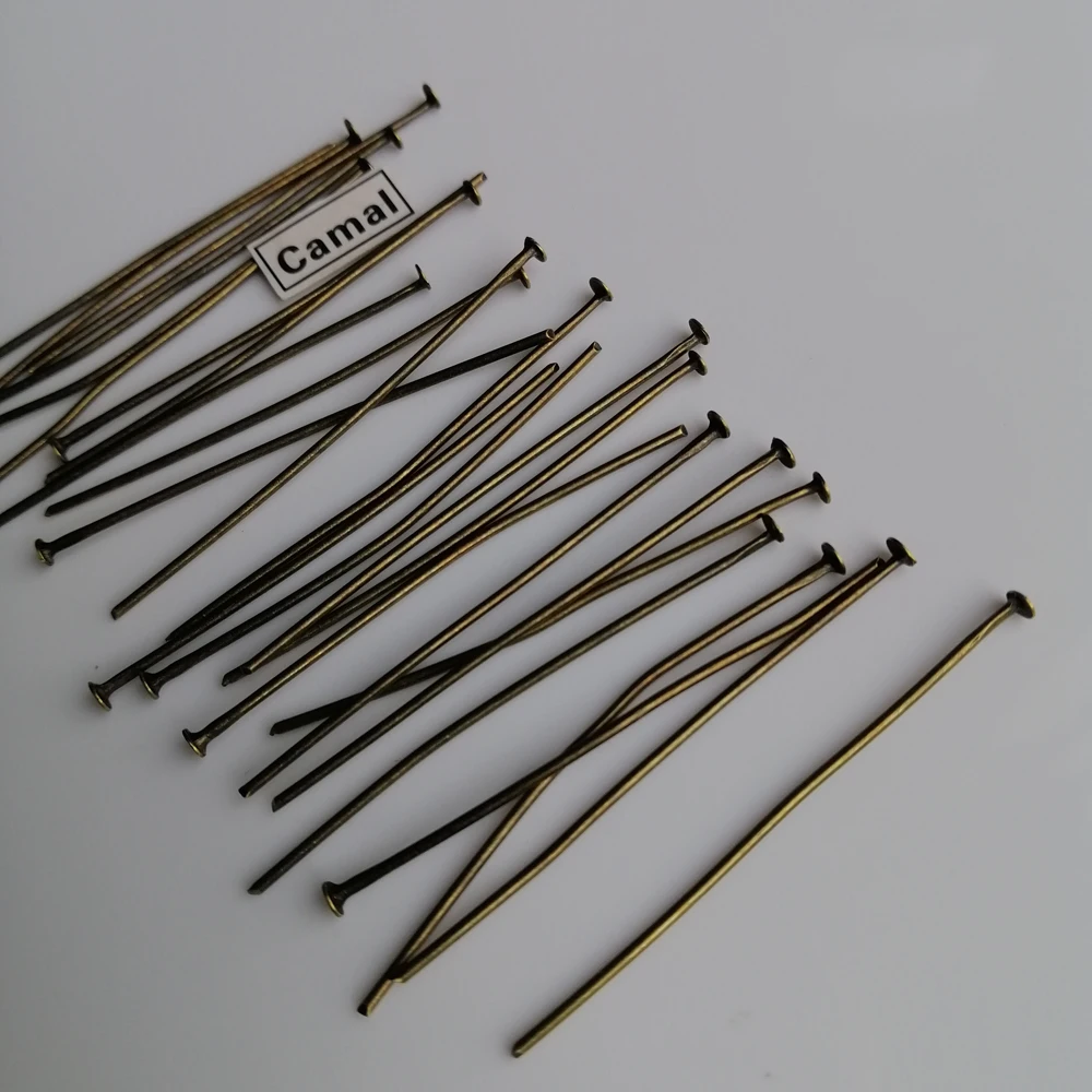 

Camal 100PCS Antique Bronze 40mm/1.57inch Flat Head Straight Pins Connector For Crystal Prism Lamp Chandelier Pendant Hanging