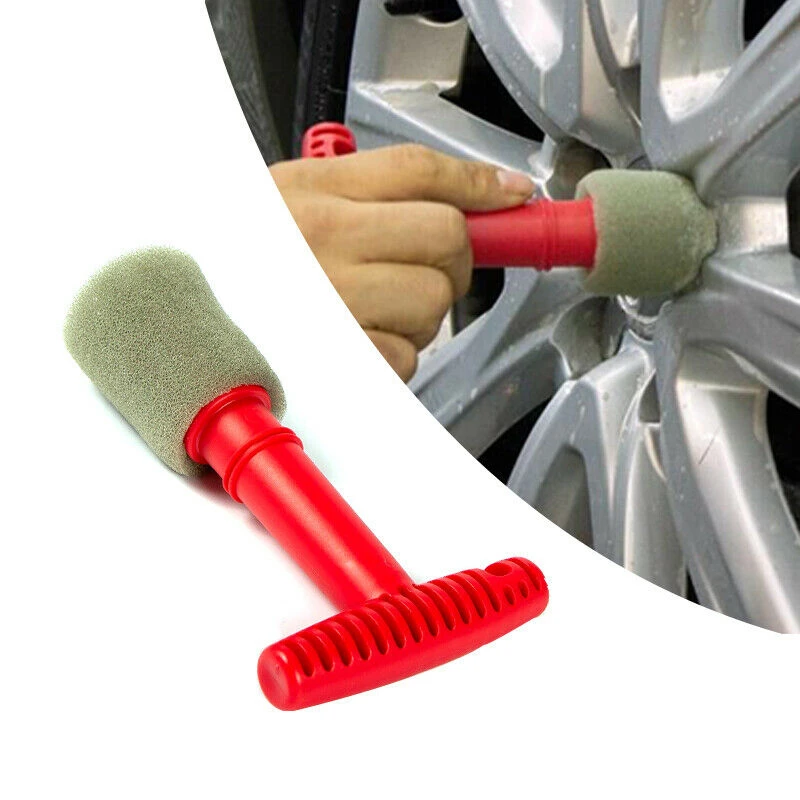 

Car Wash Portable Sponge Wheel Nut Brush Car Wheel Wash Cleaning for Car With Plastic Handle Auto Washing Cleaner Tools