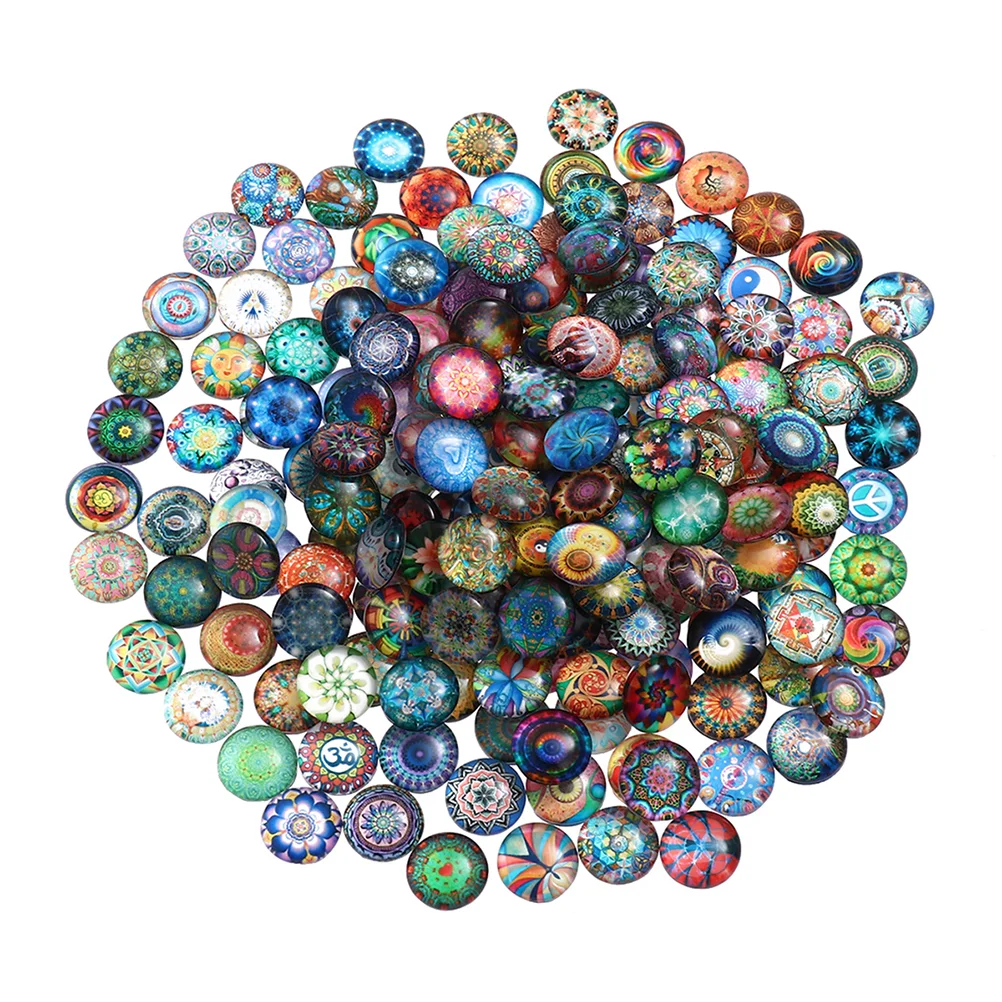 Купи Cabochons Mosaictiles Round Beads Dome Jewelry Crafts Vases Halftile Flatback Making Penny Craft Gemstone Pebbles Mixed Printed за 478 рублей в магазине AliExpress