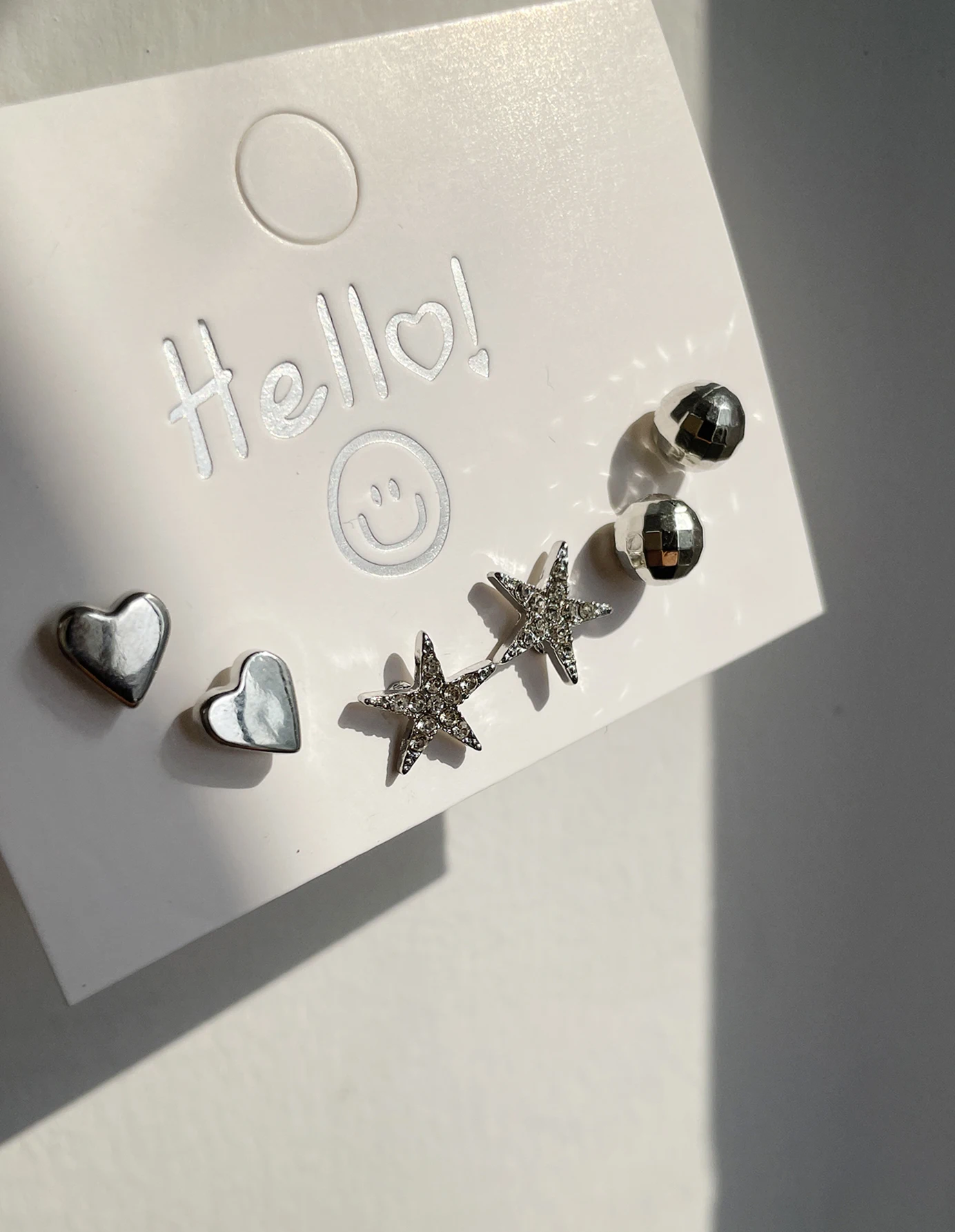 6 шт. изысканные модные серьги из сплава серебряного цвета со звездами и сердцем