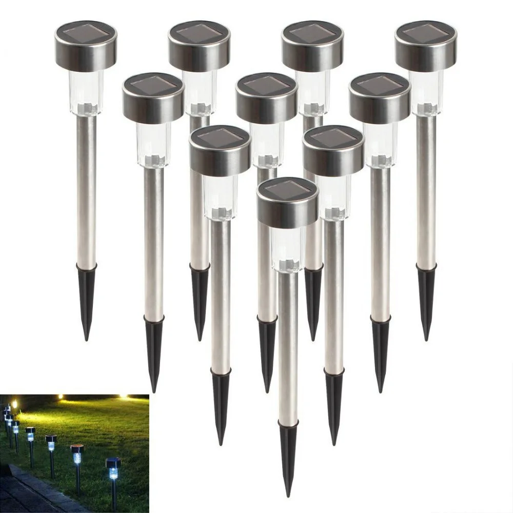 

4PCS Solar LED Lawn Lamp Lights Outdoor Stainless Waterproof Landscape Lighting Solar Powered for Pathway Walkway Patio Yard