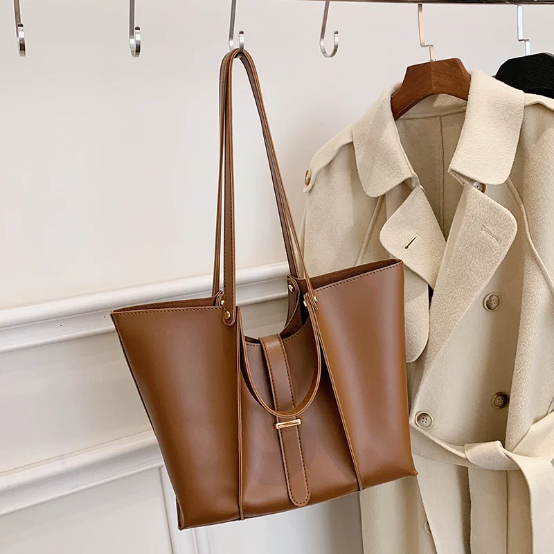 

2022 New Women's Bag Fashion Solid Color Single Shoulder Diagonal Large Capacity Women's Student Handbag Tote Trendy Bag