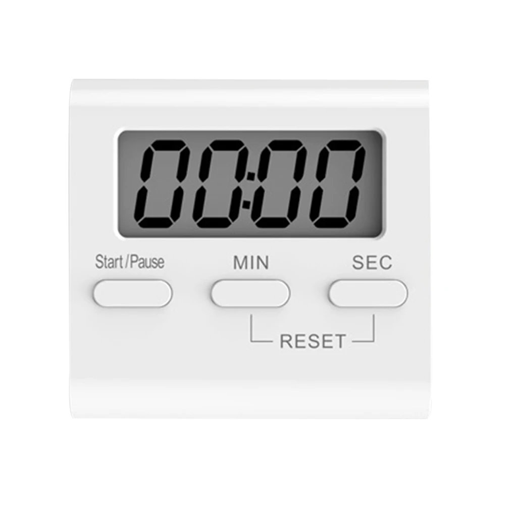 

White Mini Electronic Large LCD Digital Kitchen Timer Clock Countdown Count Time Loud Alarm Home Oven Cooking Tools Accessories