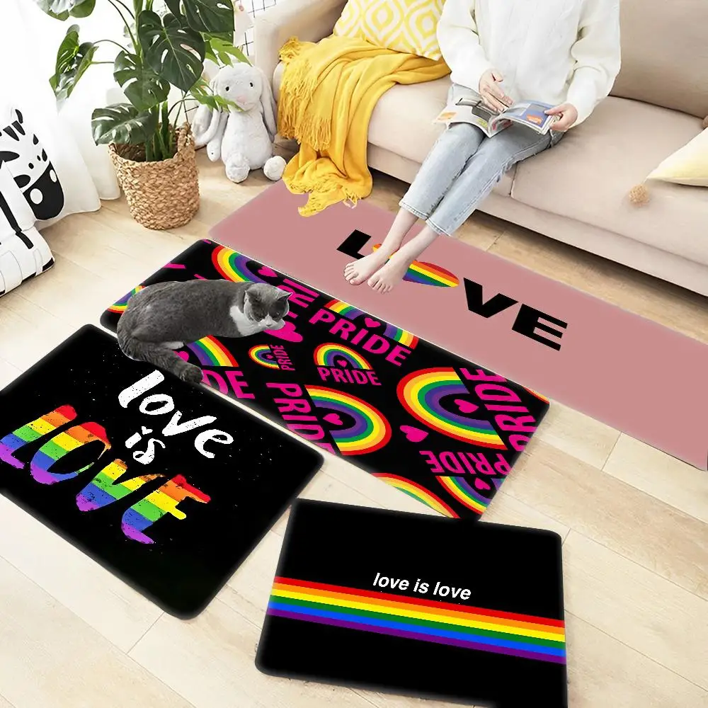 

Gay Lesbian LGBT Rainbow Love Floor Mat Bath Mat Nordic Style Home Doormat Bathroom-Toilet Mats Bedroom Welcome Doormat