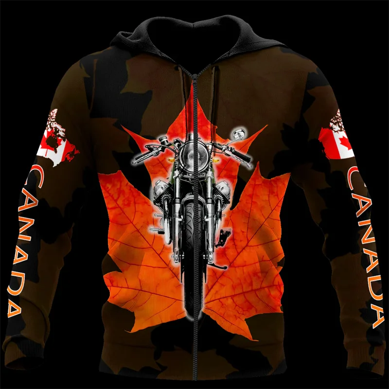 Худи с 3d принтом канадского кленового листа свитшоты большого размера для мужчин