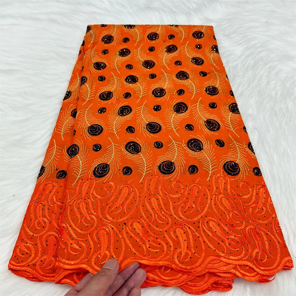 5 ярдов белая Африканская Хлопковая кружевная ткань швейцарская вуаль кружева