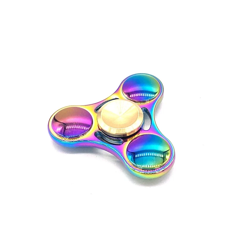 

Colorful UFO Fidget Spinner Three Leaves Fingertip Top Toys Adults Anti Stress Metal Hand Spinner Metal Material Fidget Toys