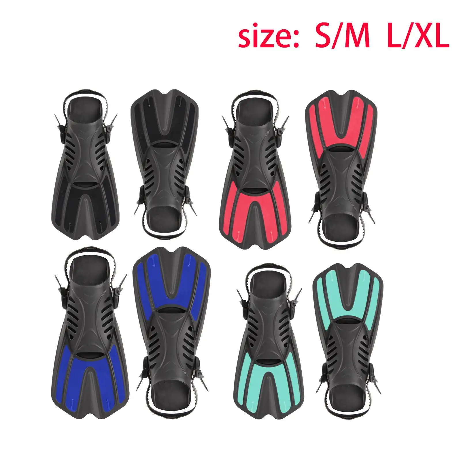

2x Flexible Diving Flippers Swimming Gear Open Heel Snorkel Feet Shoe for Water
