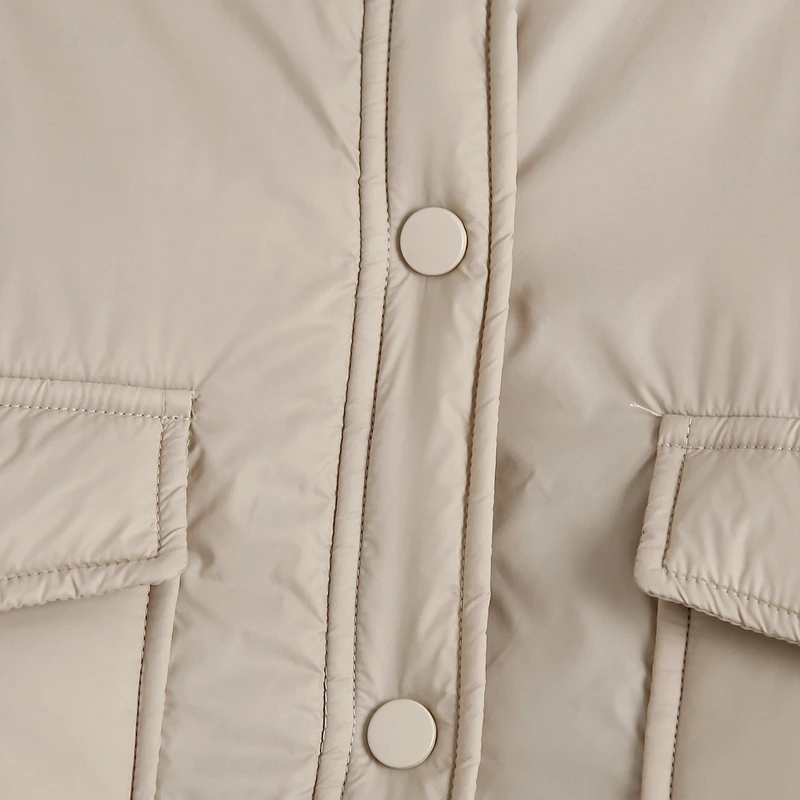 2022 Autumn Women Solid Oversized Hood Parkas Cotton Jacket Long Sleeve Female Padded Overcoat  winter coat women