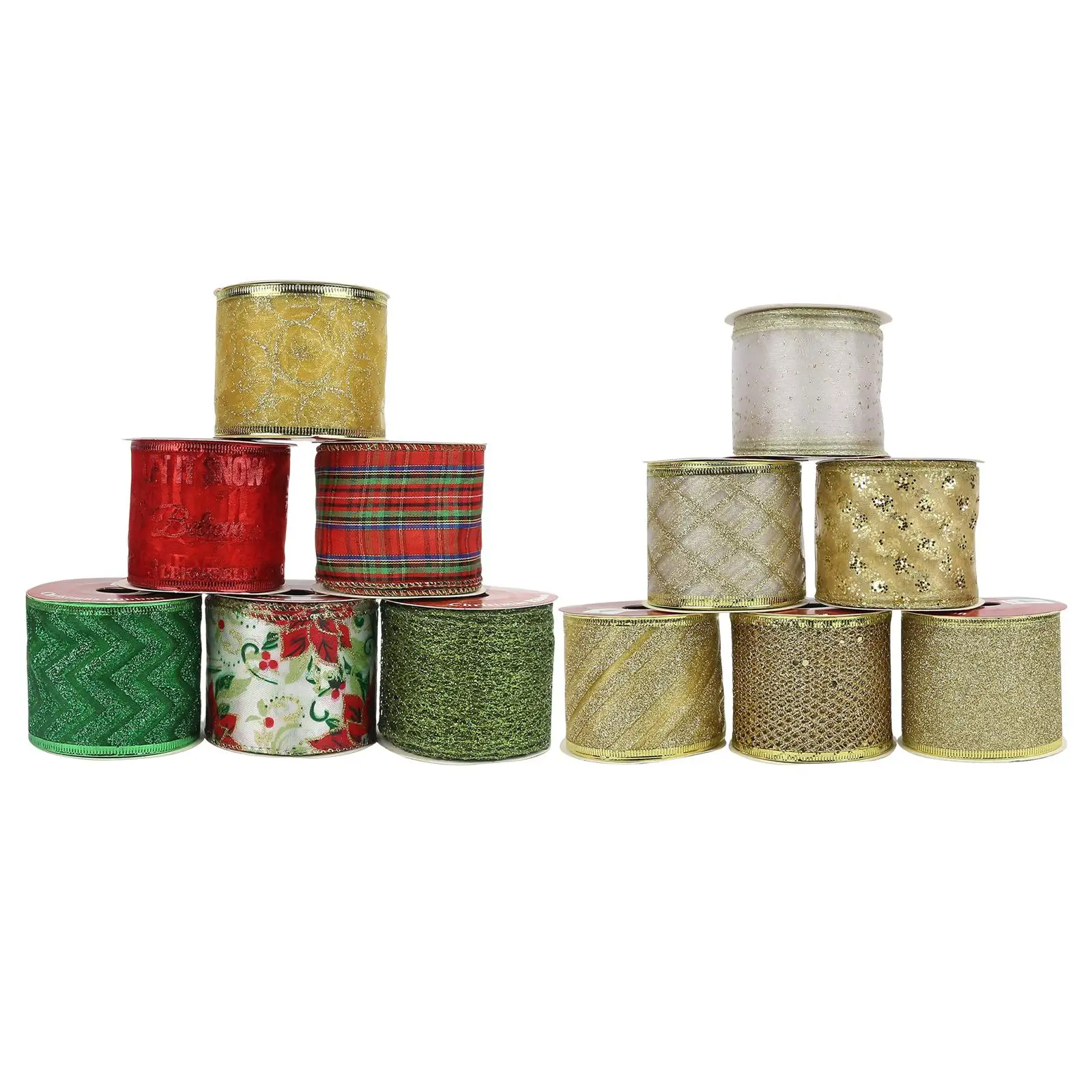 

6 шт., новогодние ленты, 6 ярдов, 2-1/2 дюйма