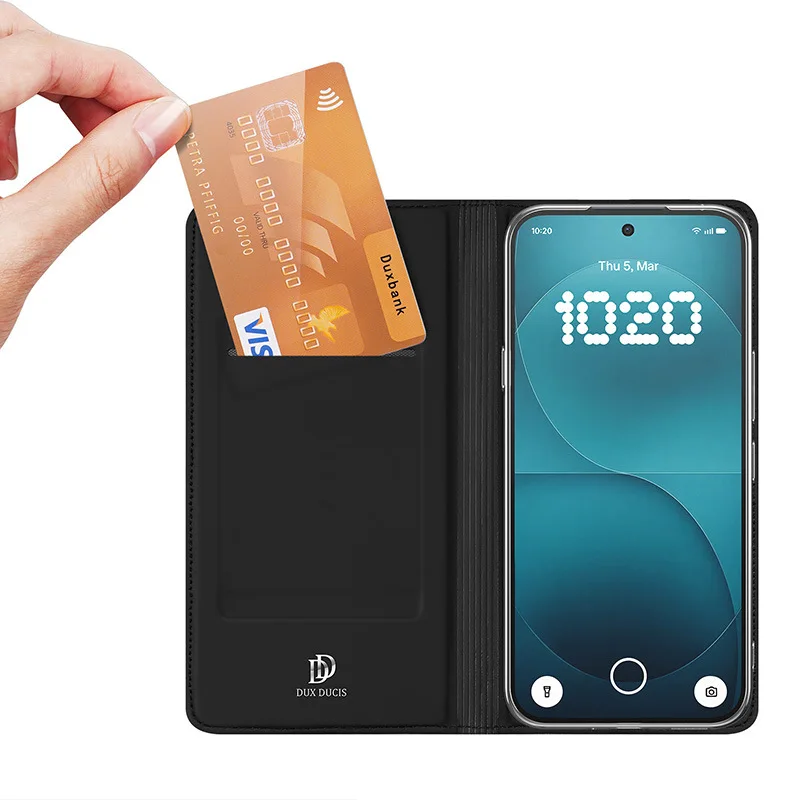 Фото Магнитный флип-чехол Dux Ducis из искусственной кожи для Nothing Phone 4a Pro с отделением для карт, противоударный защитный чехол №2