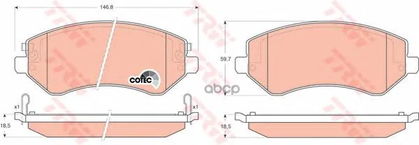 Колодки Тормозные Дисковые Передн Chrysler: Voyager Iii 00- Jeep: Cherokee 01- TRW арт. GDB4126 |