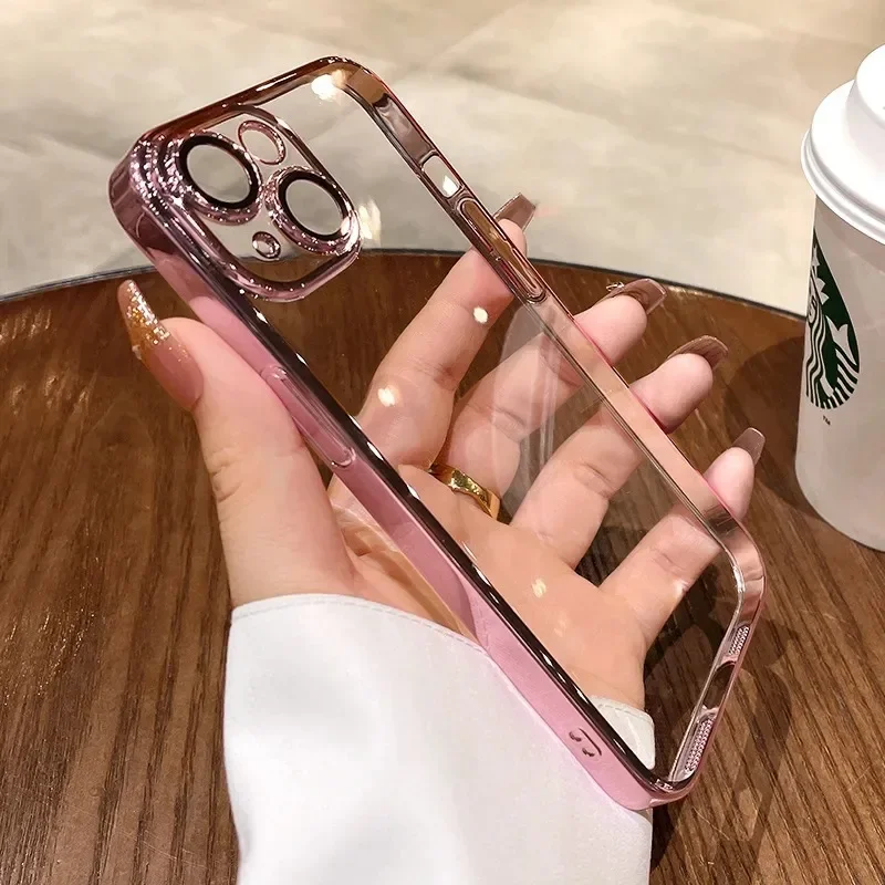 Прозрачный чехол для IPhone 15 14 13 12 11 Pro Max Plus Mini XS XR X