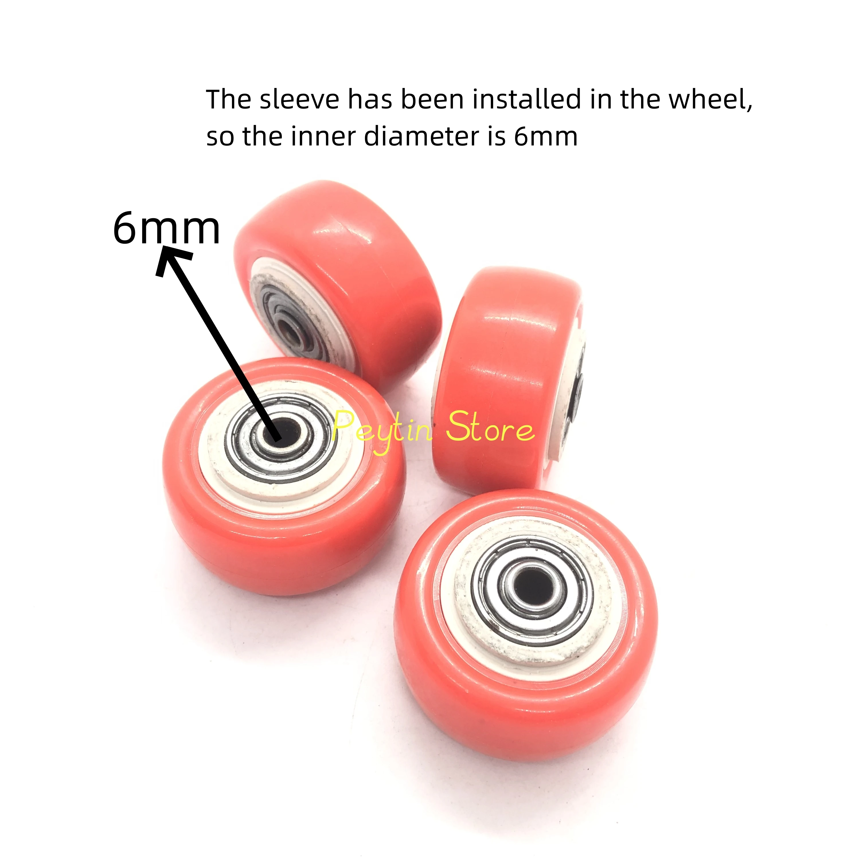 

4 шт., 2 дюйма, 50 мм, оранжевый ролик, маленькое колесо, двойной подшипник, универсальное колесо, диванное колесо