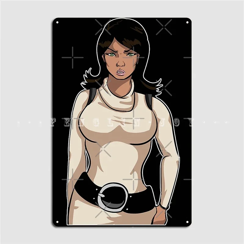 Забавное искусство Лана Кейн Графический Archer Tv Sitcom металлический знак роспись