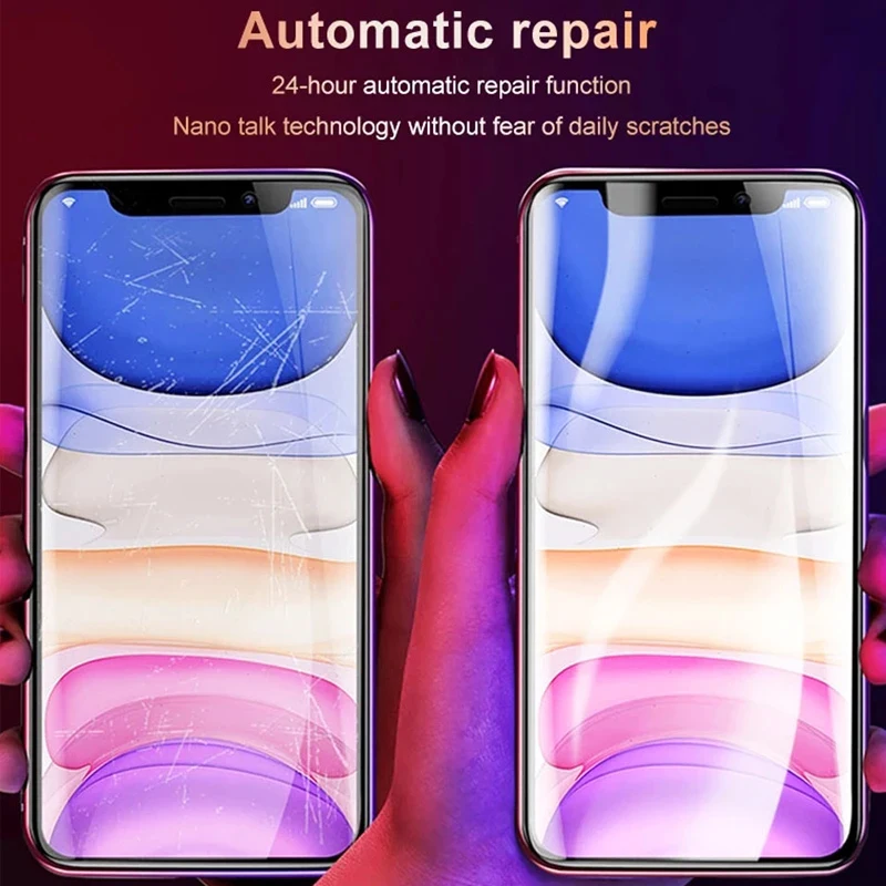 4Pcs HD Hydrogel Film Full Cover For iPhone 11 14 13 12 Pro Max Mini XR X XS 7 8 Plus SE 2020 Screen Protector Screen Protective