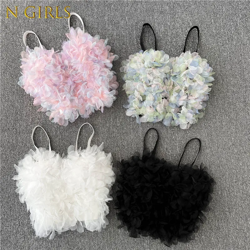 

N GIRLS Design Spaghetti Strap Crop Tops Fashion Sexy Sleeveless Slim Y2K Party Top Summer Sexy Off Shoulder Short Camisole