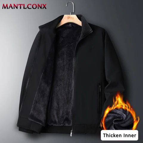 MANTLCONX/осенне-зимние мужские куртки зимний, утолщенная внутренняя повседневная мужская куртка, флисовая парка, теплая ветровка, мужская верхняя одежда,