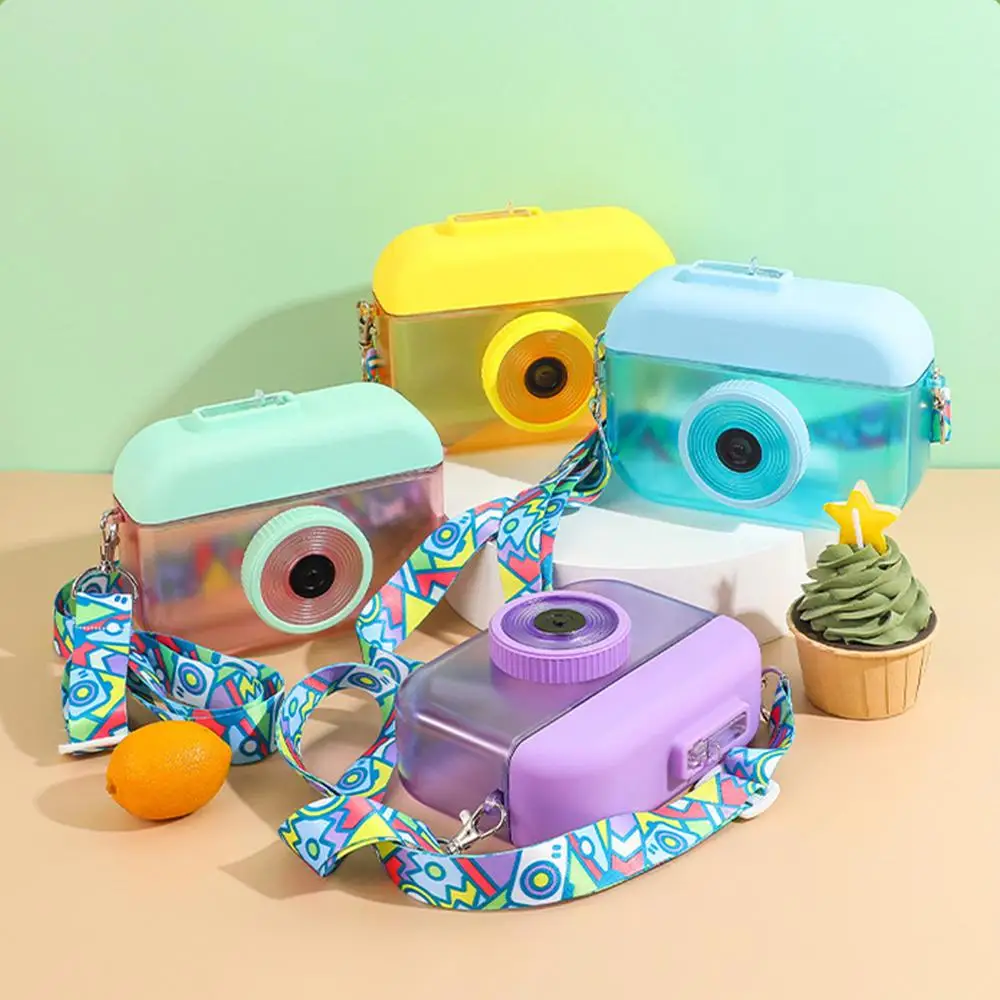 

Plastic Water Bottle Creative Camera Cute Household Water Bottle Portable Backpack Outdoor Sports Straw Water Bottle Drinkware