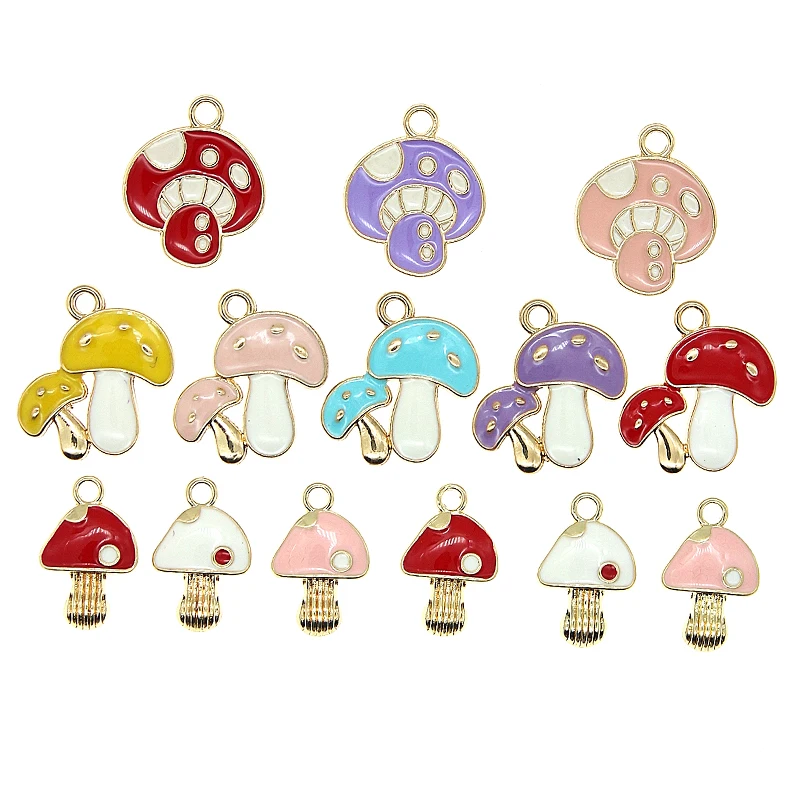 

10pcs Cute Red Mushroom Colorful Fungi Enamel Mushroom Charms Fit DIY Jewelry Making Earring Pendants Accessories Find Wholesale