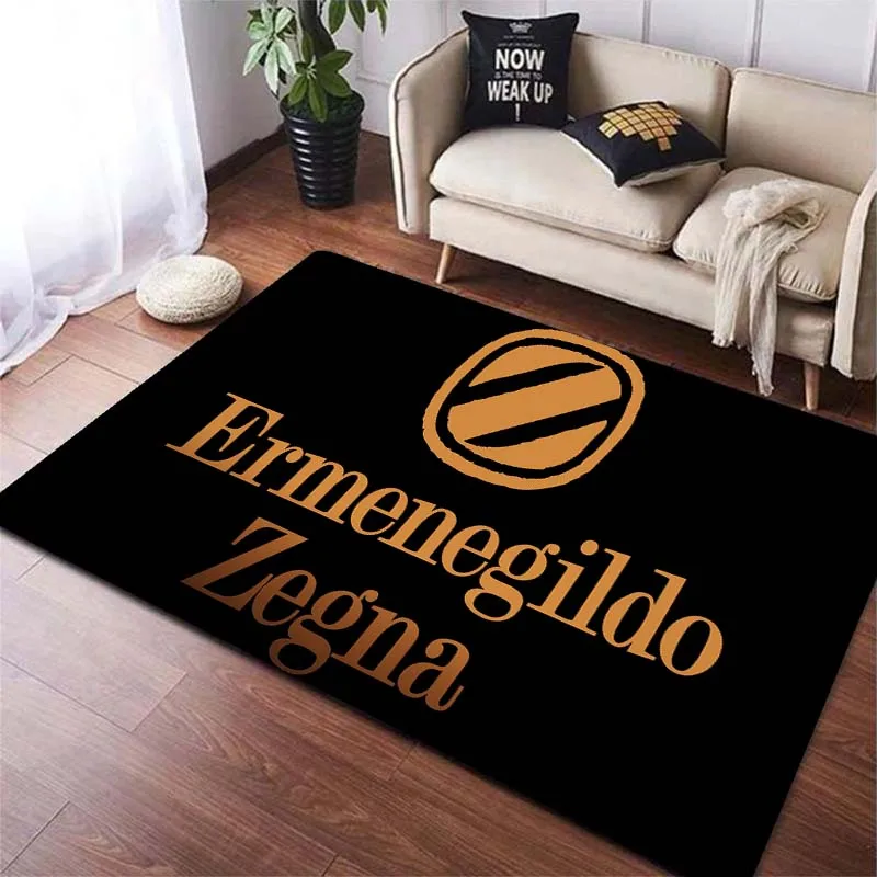 

Ermenegildo Zegna Fashion Brand Logo Area Rugs Large Carpet for Living Room Bedroom Indoor Rug Floor Mat Soft Anti-slip Carpets