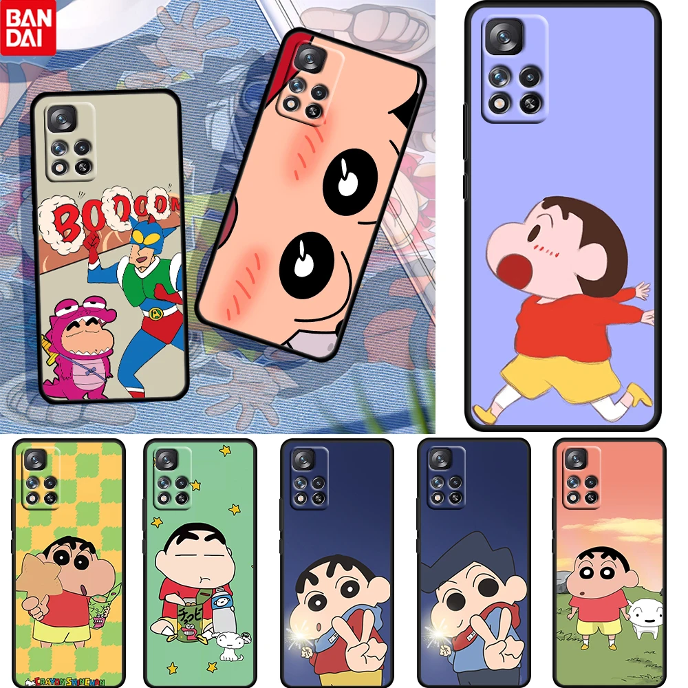

Japanese Crayon Shinchan For Xiaomi Redmi Note 11 10 11T 10S 9 9S 8 7 5G 4G Soft Black Phone Case Funda Coque Capa Cover Shell
