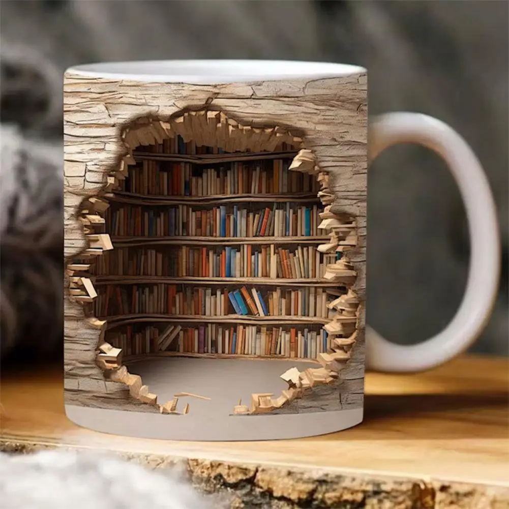 Креативная 3D книжная полка кофейная кружка керамическая чашка для воды с ручкой