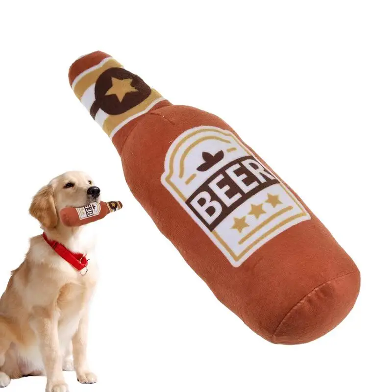 

Stuffless Dog Toy Durable Wine Bottle Squeaky Dog Toys Stuffless Squeaker Dog Puppy Chew Toys Funny Cute Dog Toy For Small