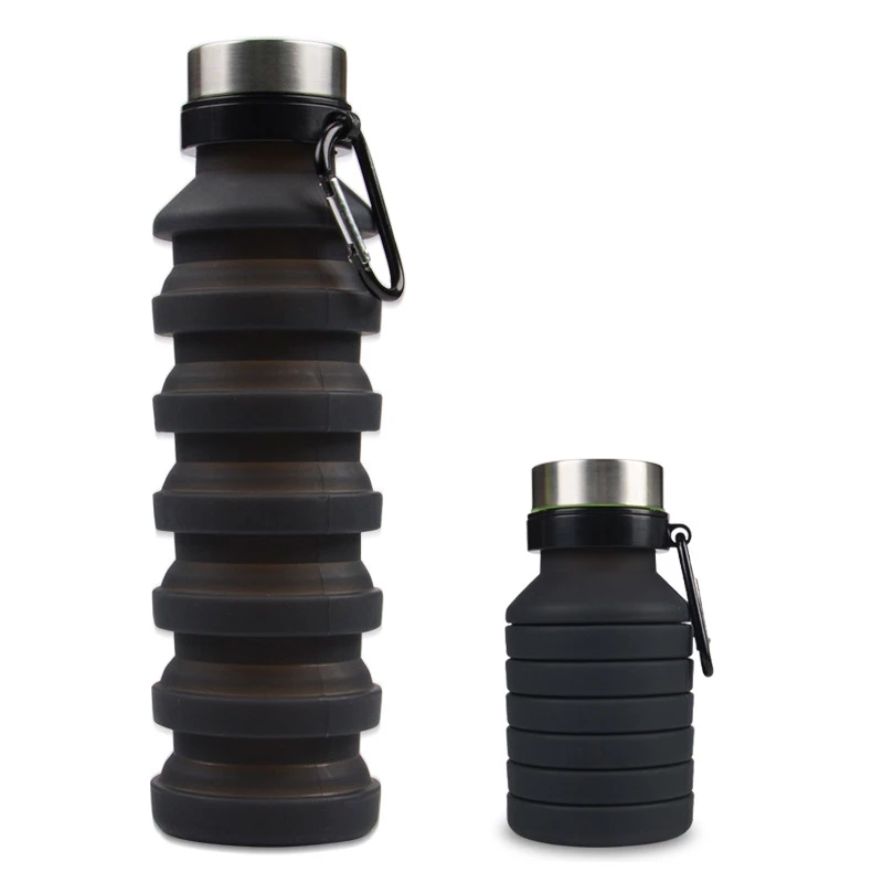 

550ML Collapsible Water Bottle Portable Silicone Foldable Water Bottle Shaker Protein Outdoor Folding Sport Water Bottle